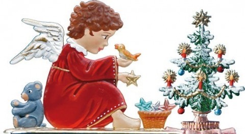 Angel with Tree Wilhelm Schweizer Christmas Pewter